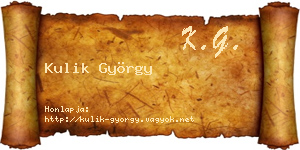 Kulik György névjegykártya